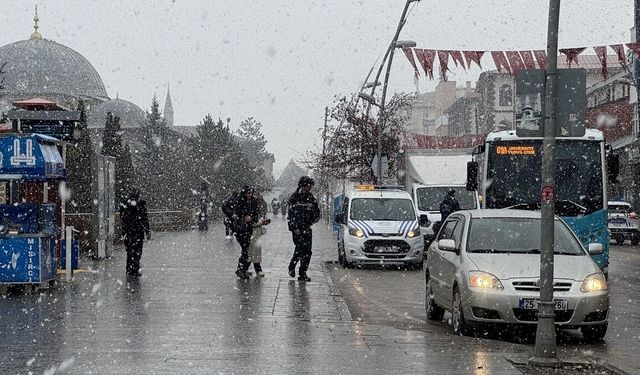 Erzurum'da baharda kar yağışı etkili oldu
