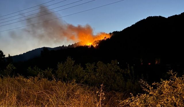 Akseki'de ormanlık alanda çıkan yangına müdahale ediliyor