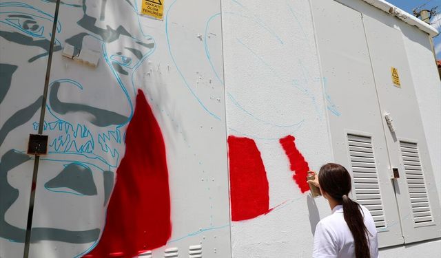 Antalya'da trafo duvarları grafiti sanatıyla süsleniyor