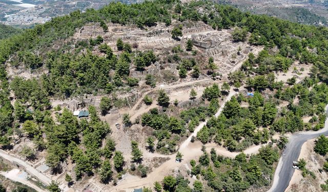 Syedra'da kazılar 'Kıskanan Çatlasın' mozaiğinin bulunduğu alanda yoğunlaştı