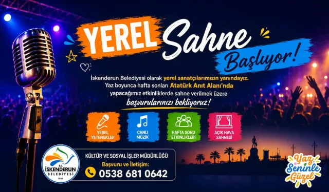 İskenderun'da Yerel Sanatçılara Büyük Fırsat! 'Yerel Sahne' Başvuruları Başladı