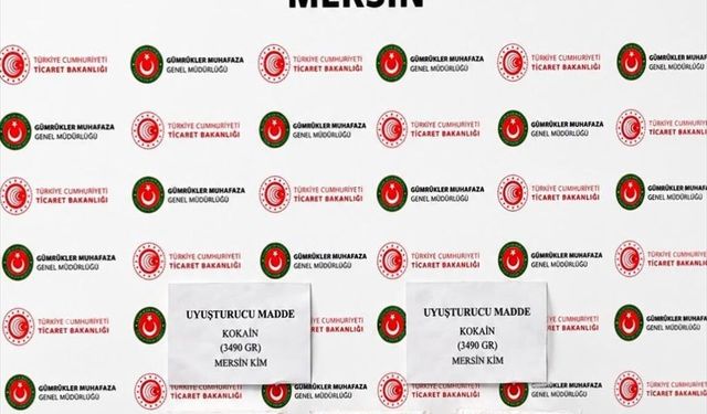 Mersin'de 3 kilo 490 gram kokain ve 122 kilo 300 gram esrar ele geçirildi