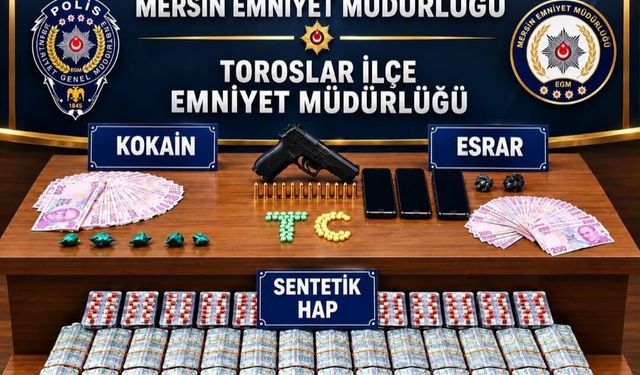Mersin'de uyuşturucu operasyonunda yakalanan 4 zanlı tutuklandı