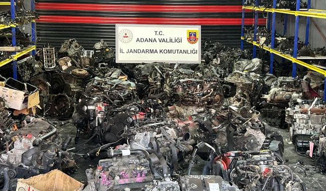 Adana'da kaçak 96 otomobil motoru ele geçirildi