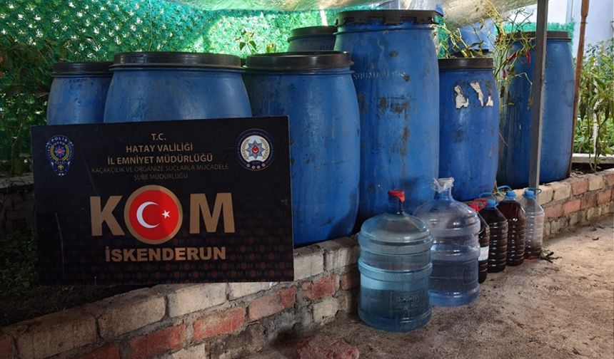 Hatay’da 1 Ton 250 Litre Alkol Ele Geçirildi
