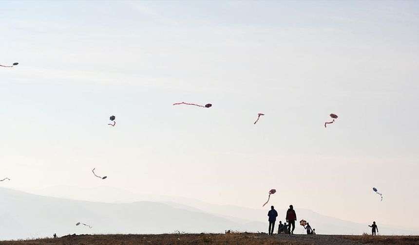 Tarihi Hasankeyf ilçesinde uçurtmalar hakları ihlal edilen çocuklar için uçuruldu