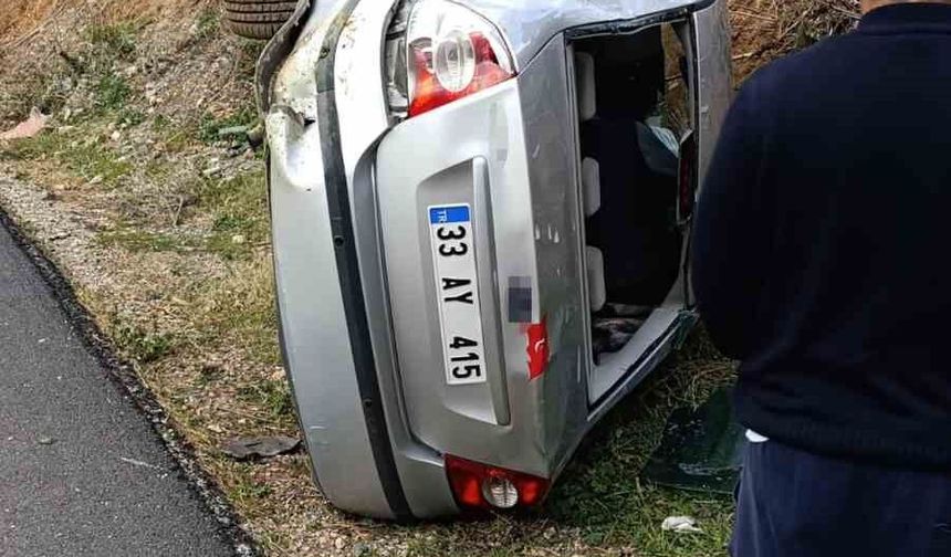 Osmaniye'de kontrolden çıkan otomobil devrildi