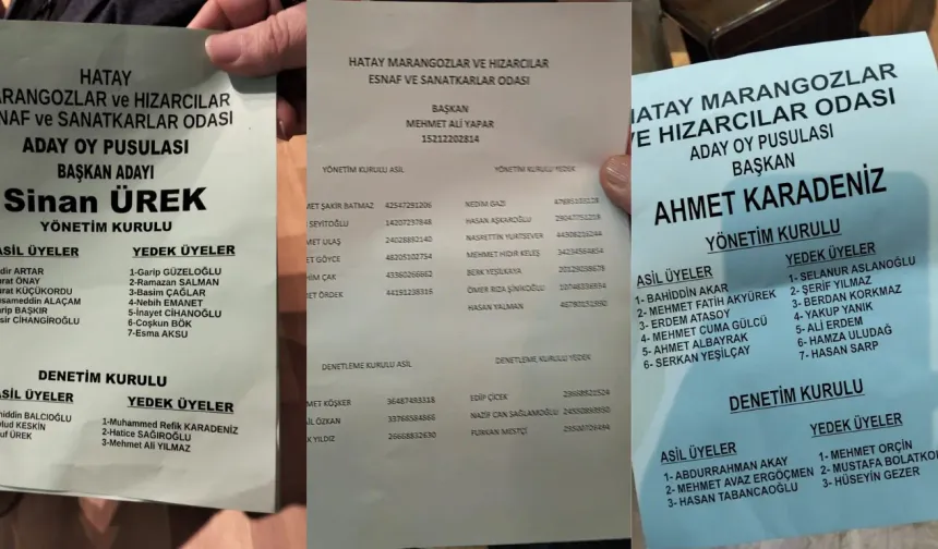 Hatay Marangozlar Ve Hızarcılar Odasında Başkanlık Yarışı Başladı !