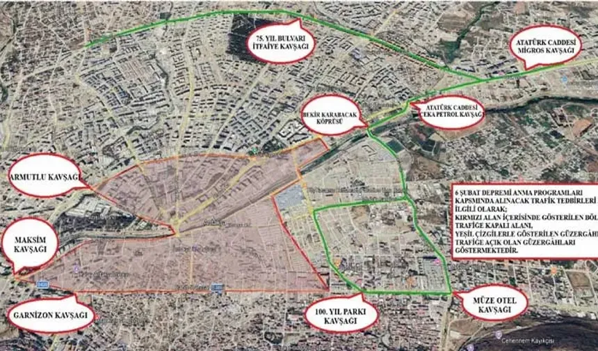 Hatay’da 6 Şubat Anma Programı İçin Yollar Kapatıldı: İşte Açık Güzergahlar