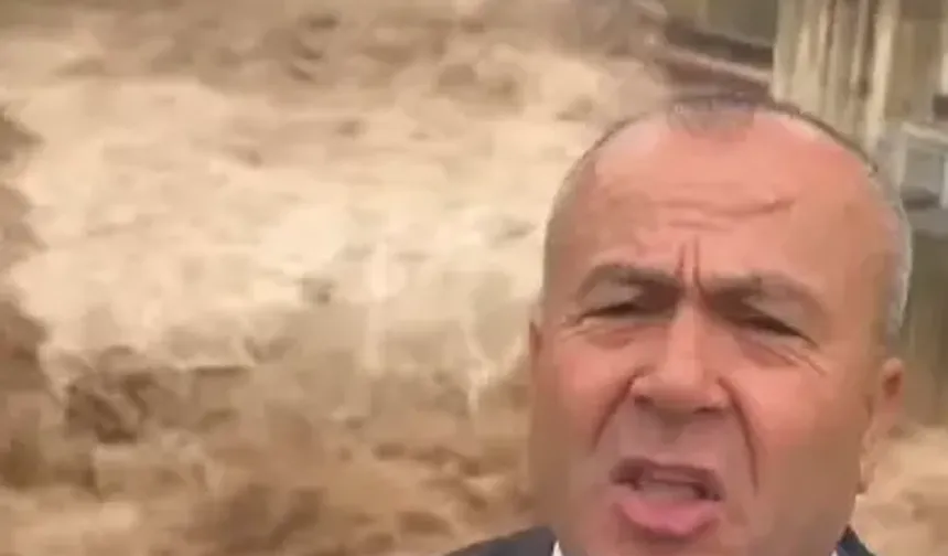 Sel Anında Takım Elbiseli Açıklama Yapan Muhtara Tepkiler Gecikmedi!