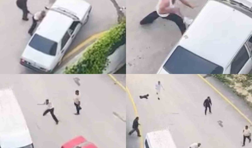 Taşlarla araçlara saldırdılar: Kavga anları kamerada