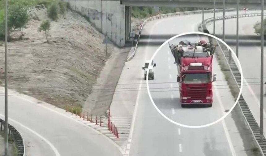 Hatay'da kuralları hiçe sayan sürücüler dron kamerasına yakalandı