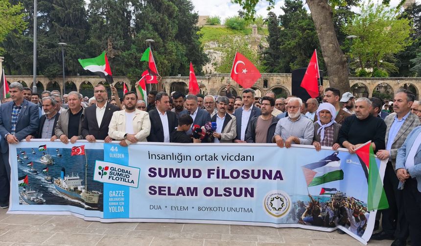 İsrail'in Küresel Sumud Filosu'na saldırısı Kahramanmaraş, Şanlıurfa ve Kilis'te protesto edildi