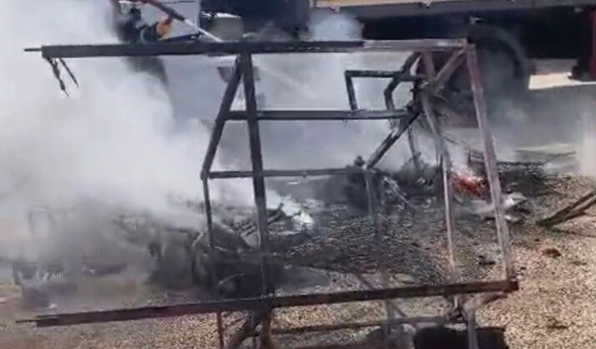 Osmaniye'de elektrikli motor alevlere teslim oldu