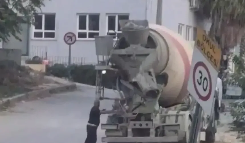 Hatay'da Yola Harç Döken Beton Mikseri Sürücüsüne Ceza Yağdı!