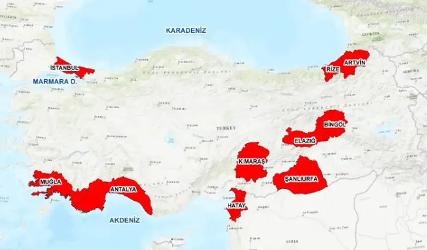 Türkiye’de Afet Riski En Yüksek 10 İl İçinde Hatay İlk 3’te!